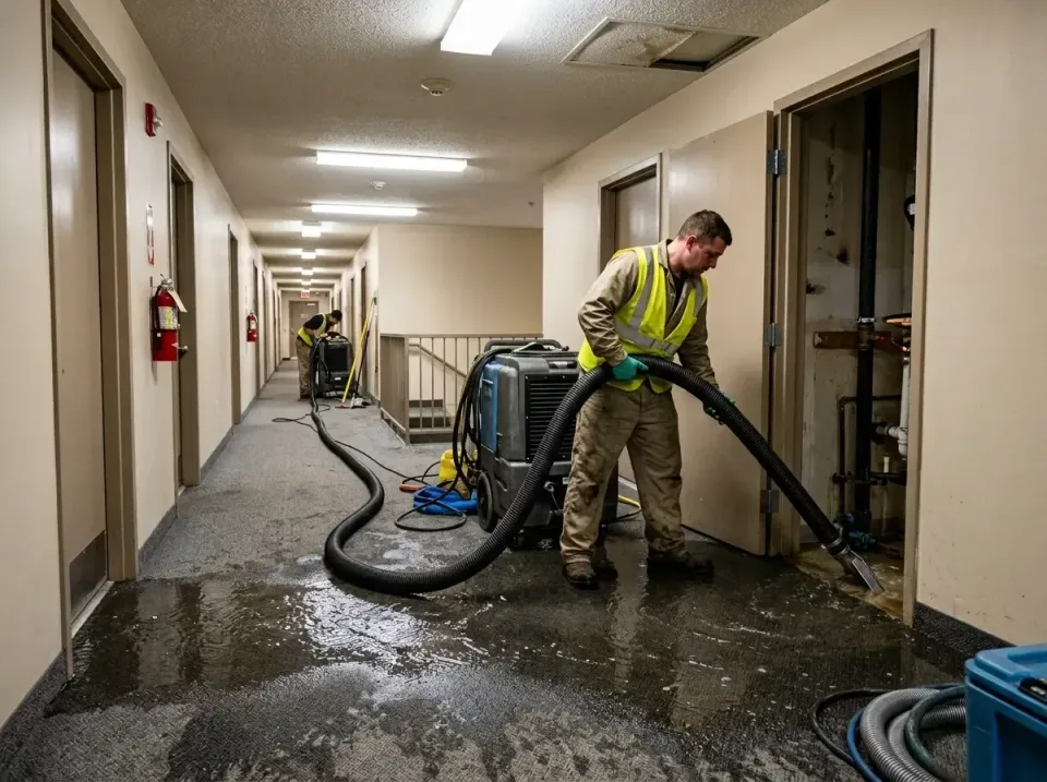 multi-unit-apartment-hallway-f-005 — frequently asked questions, Emergency Burst Pipe Water Extraction & Removal in McMurray…